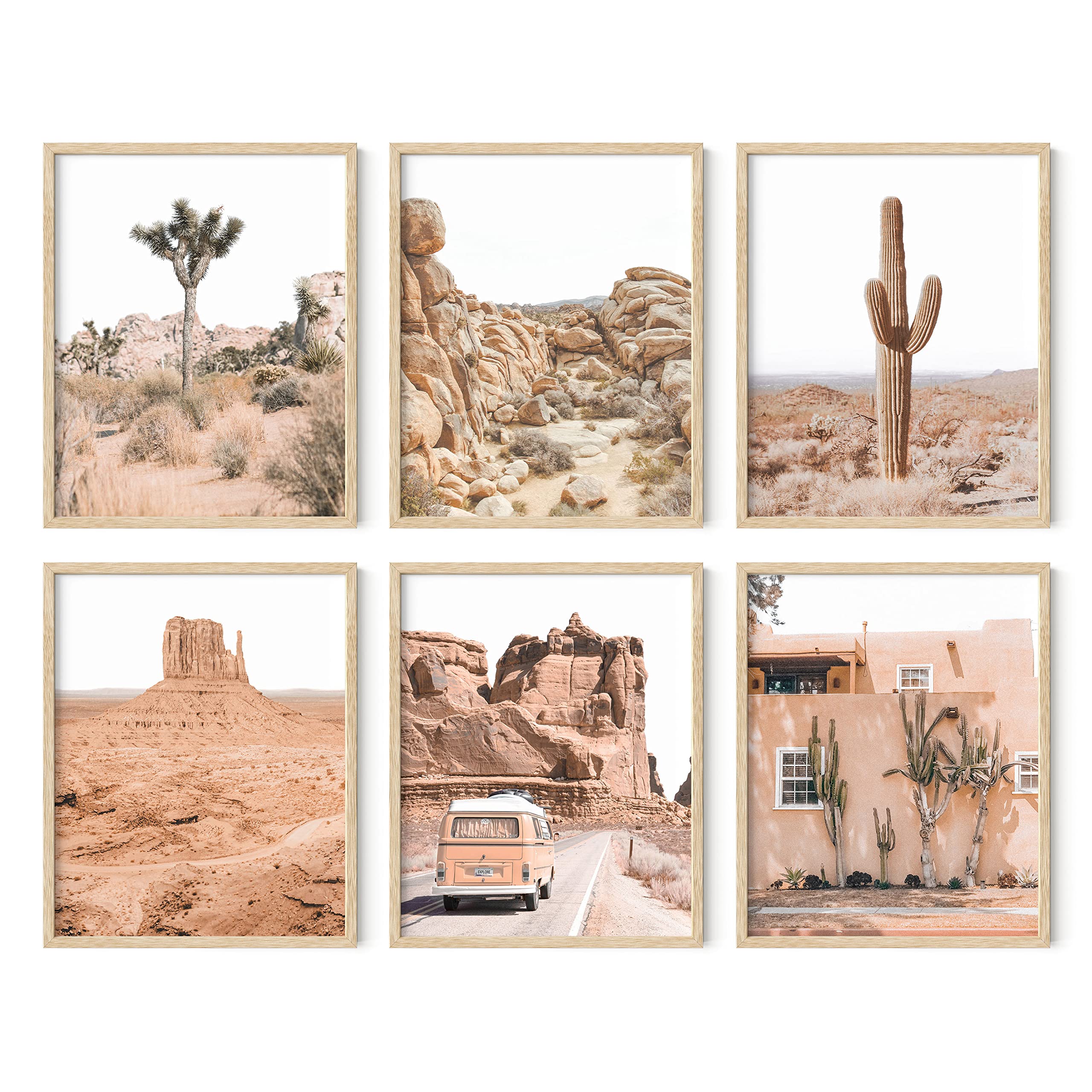 HAUS AND HUES Desert Succulent Wall Art & Botanical Prints Set of 6 Southwestern Wall Decor, Cactus Art Prints, Joshua Tree Wall