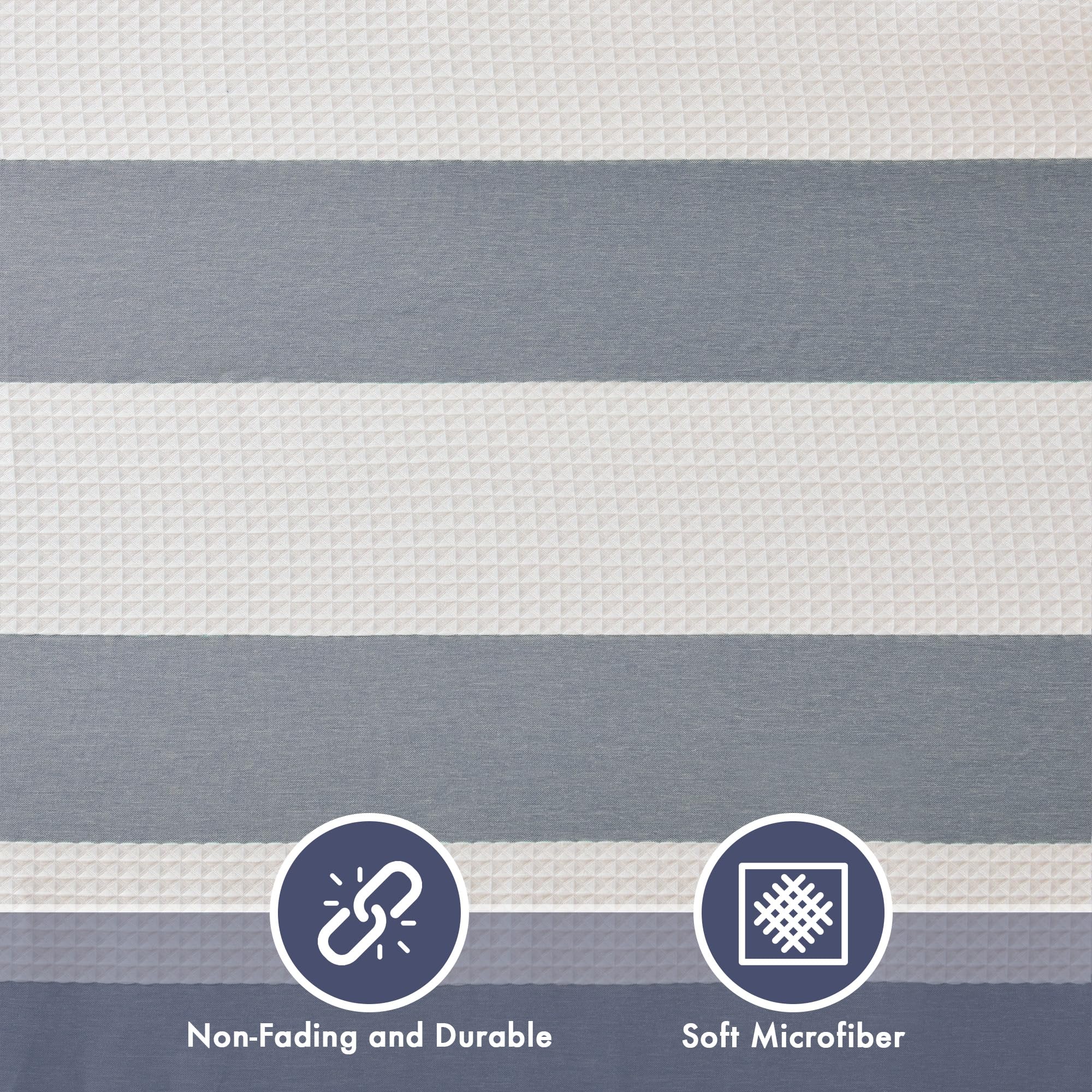 Madison Park Spa Waffle Shower Curtain Pieced Fabric Extra Long Premium Spa Quality Modern Shower Curtains For Bathroom, Tall 72X84, Indigo Blue