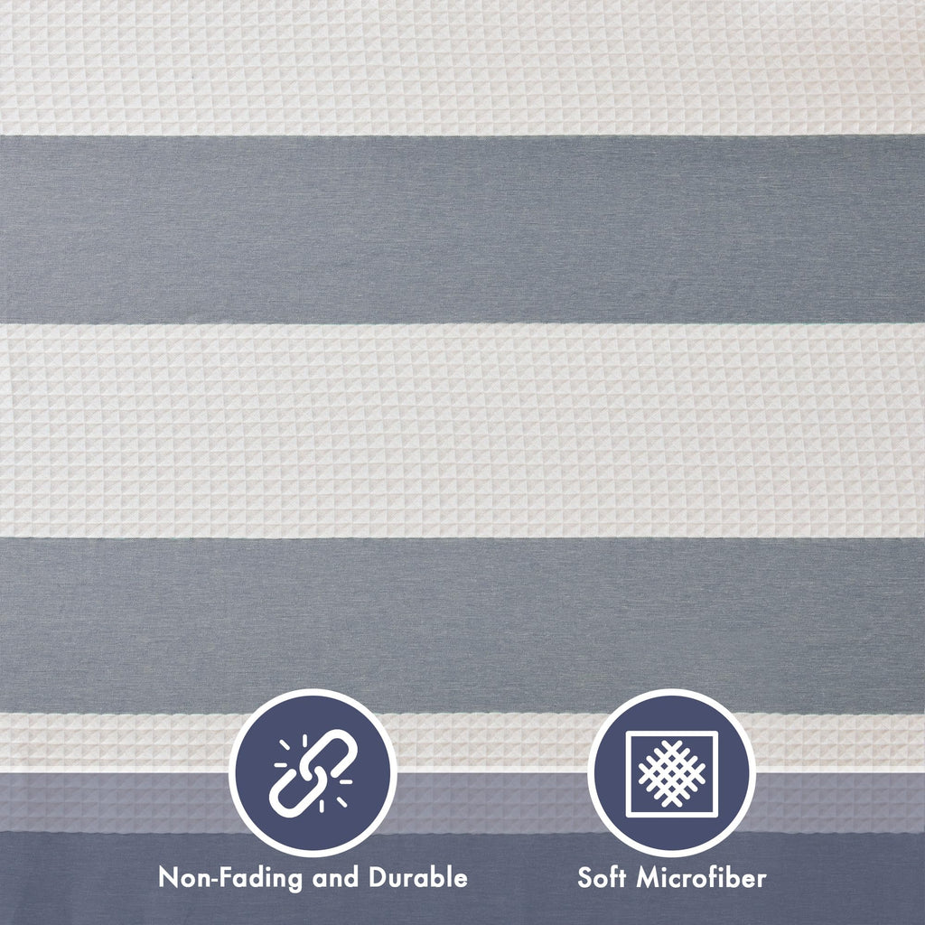 Madison Park Spa Waffle Shower Curtain Pieced Fabric With 3M Scotchgard Moisture Management, Premium Spa Quality Modern Shower Curtains For Bathroom, Standard 72X72, Indigo Blue