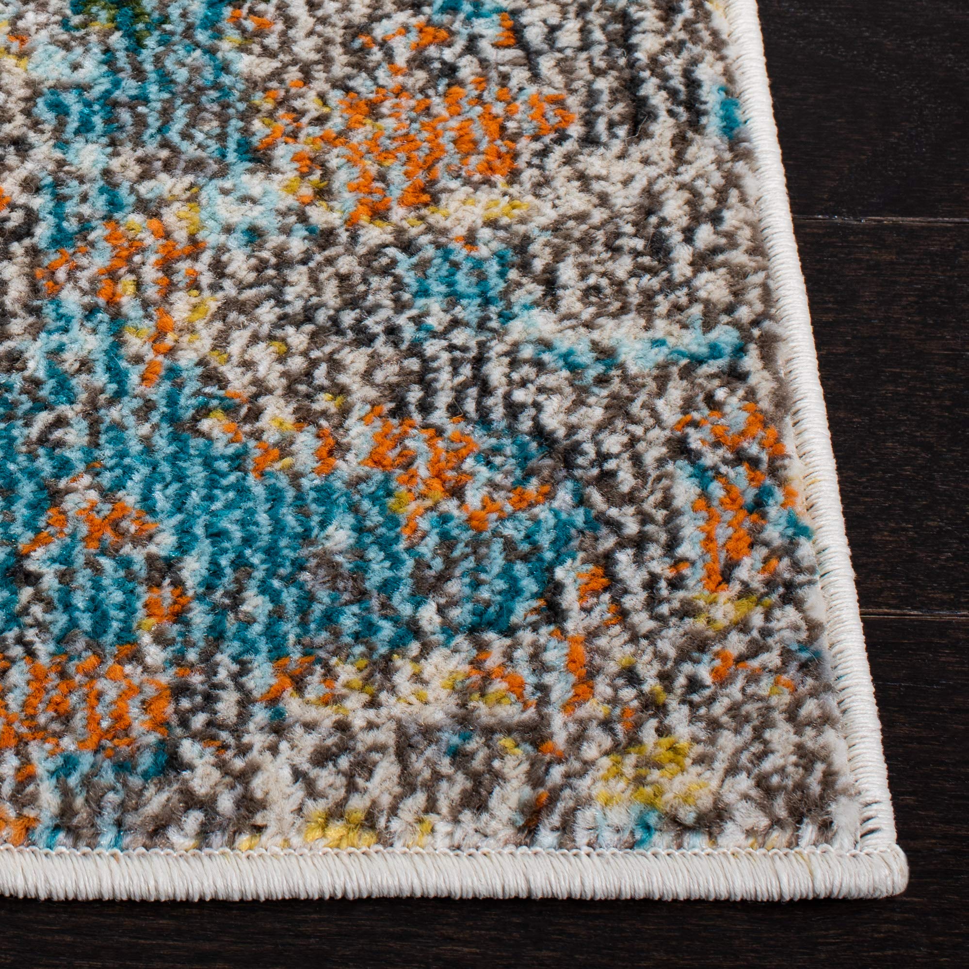 Safavieh Madison Collection Runner Rug - 2'2'' X 6', Grey & Gold, Boho Abstract Distressed Design, Non-Shedding & Easy Care, Ide
