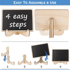 20+1 Pcs Wood Mini Chalkboard Sign With Easel Stand Special Event Decorations, Table Numbers Plants, Weddings Place & Birthday P