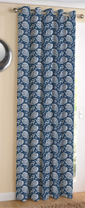 AIRWILL  Cotton Blackout and Room Darkening 9ft Long Door Curtains Pack of 1 pc. (Printed  Blue)