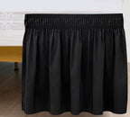 Biscaynebay Wrap Around Bed Skirts With Split Corners For Queen Beds 15' Drop, Black Elastic Dust Ruffles Easy Fit Wrinkle & Fade Resistant Silky Luxurious Fabric Solid Machine Washable