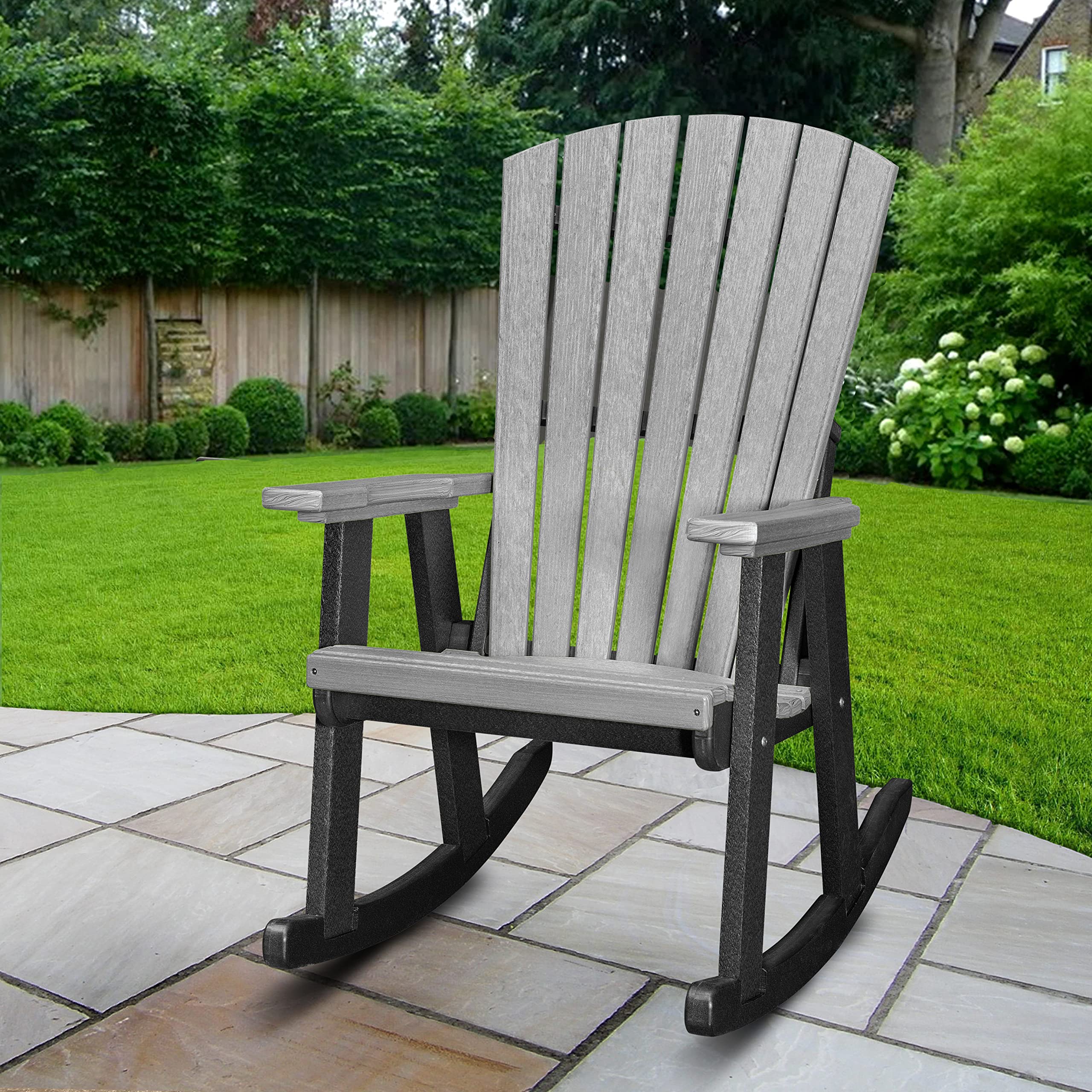 American Furniture Classics Rocking Chair, Light Grey and Black