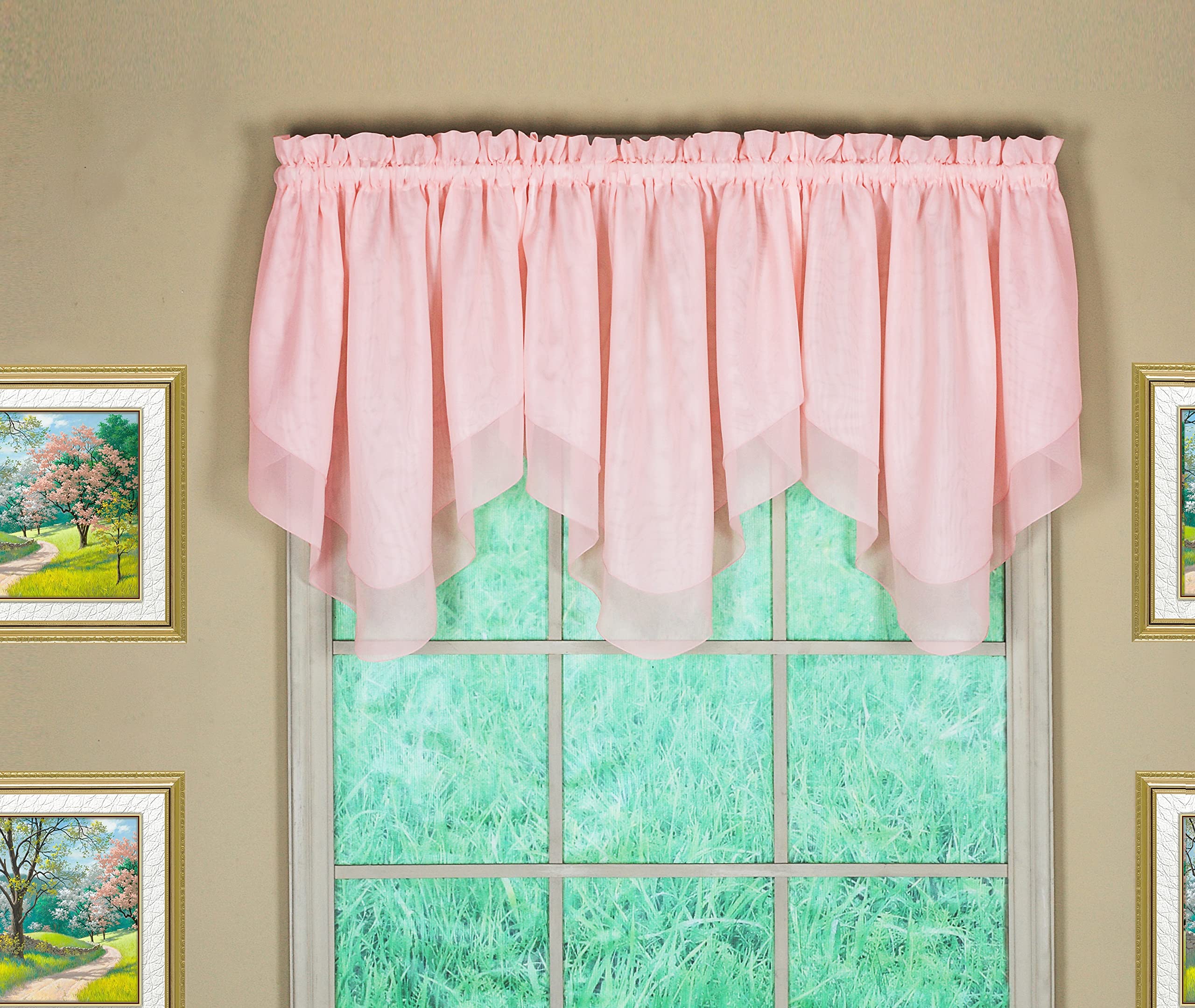 Today'S Curtain Emelia Original Voile Ascot 25', Rose, 40' W X 25' L