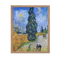 Poster Master Vintage Van Gogh Poster - Retro Impressionism Print - Gift for Artist, Painter - Road with Cypress and Star, Sky, 