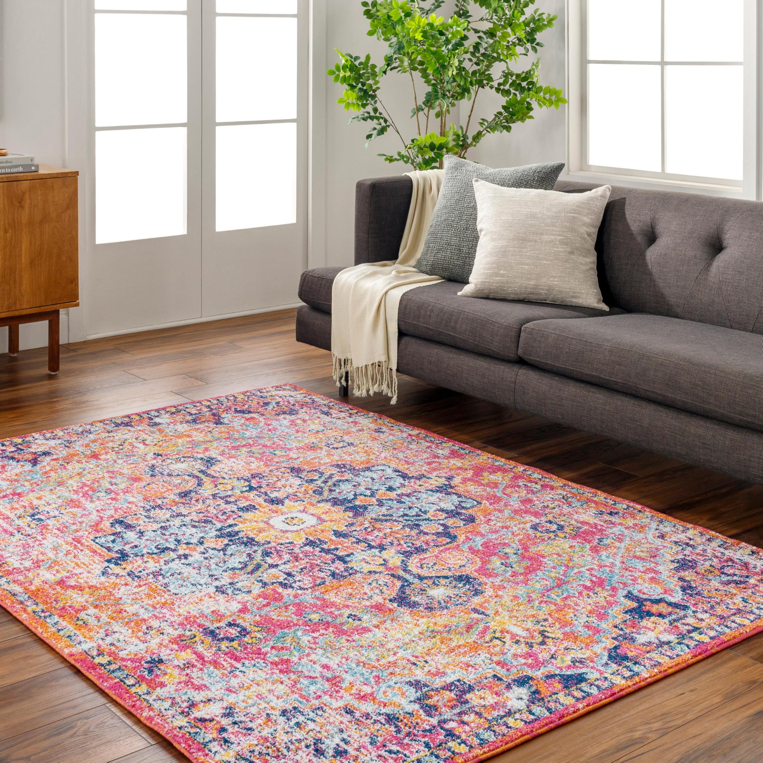 Livabliss Odelia Vintage Bohemian Area Rug,710 x 103,Pink/Orange