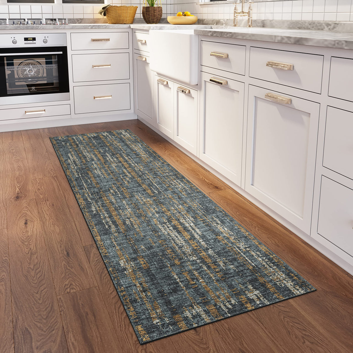 Addison Rugs Rylee Ary36 Grey Washable 2'3&quot; X 7'6&quot; Indoor Outdoor Runner Rug, Easy Clean, Machine Washable, Non Shedding, Bedroom, Entry, Living Room, Dining Room, Kitchen, Patio Rug