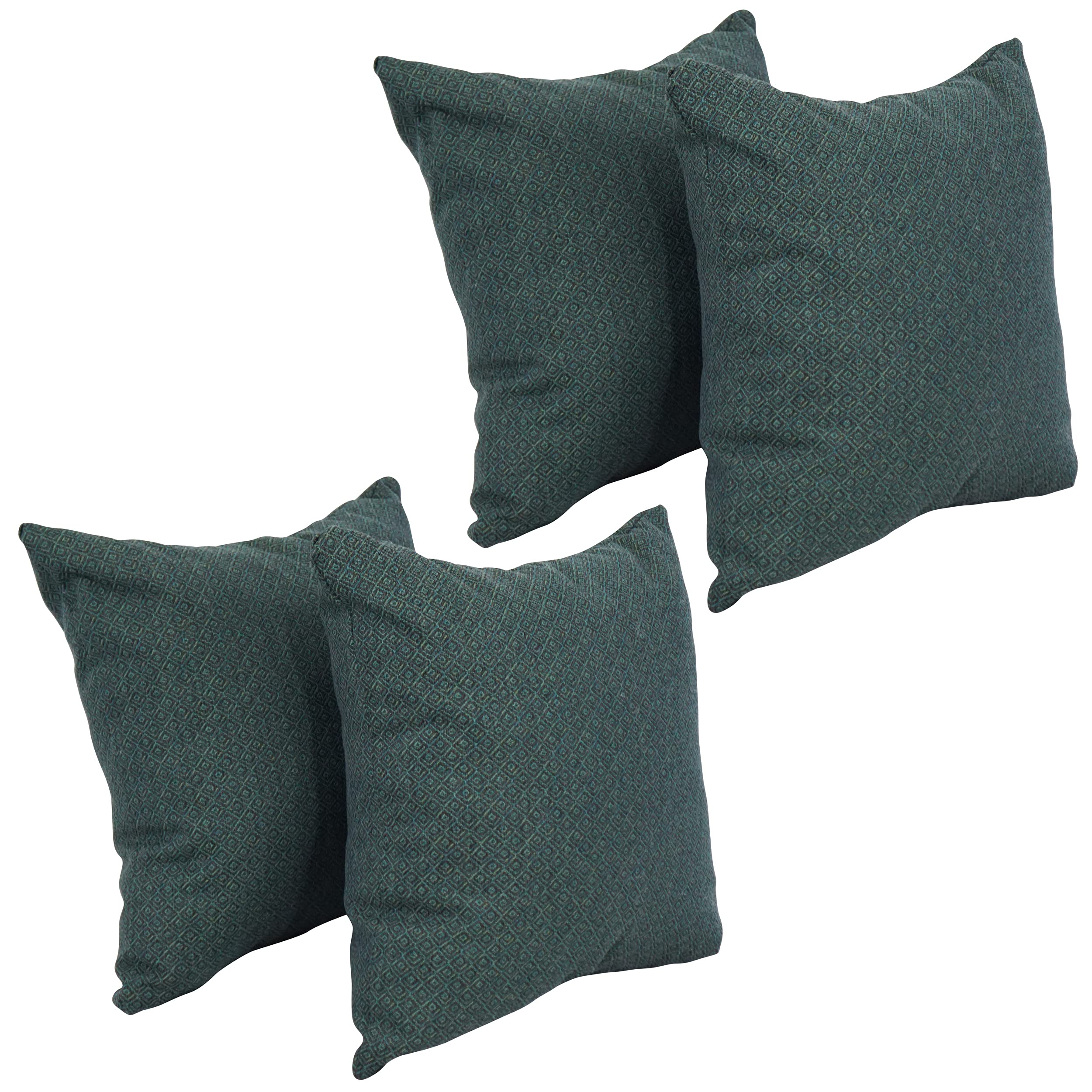 Blazing Needles Square Polyester Jacquard Throw Pillows, 17", Hazeltsb Bluegr 4 Count