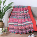 Newlake Quilted Throw Blanket For Bed Couch Sofa, Striped Bohemian Pattern, 60X78 Inch