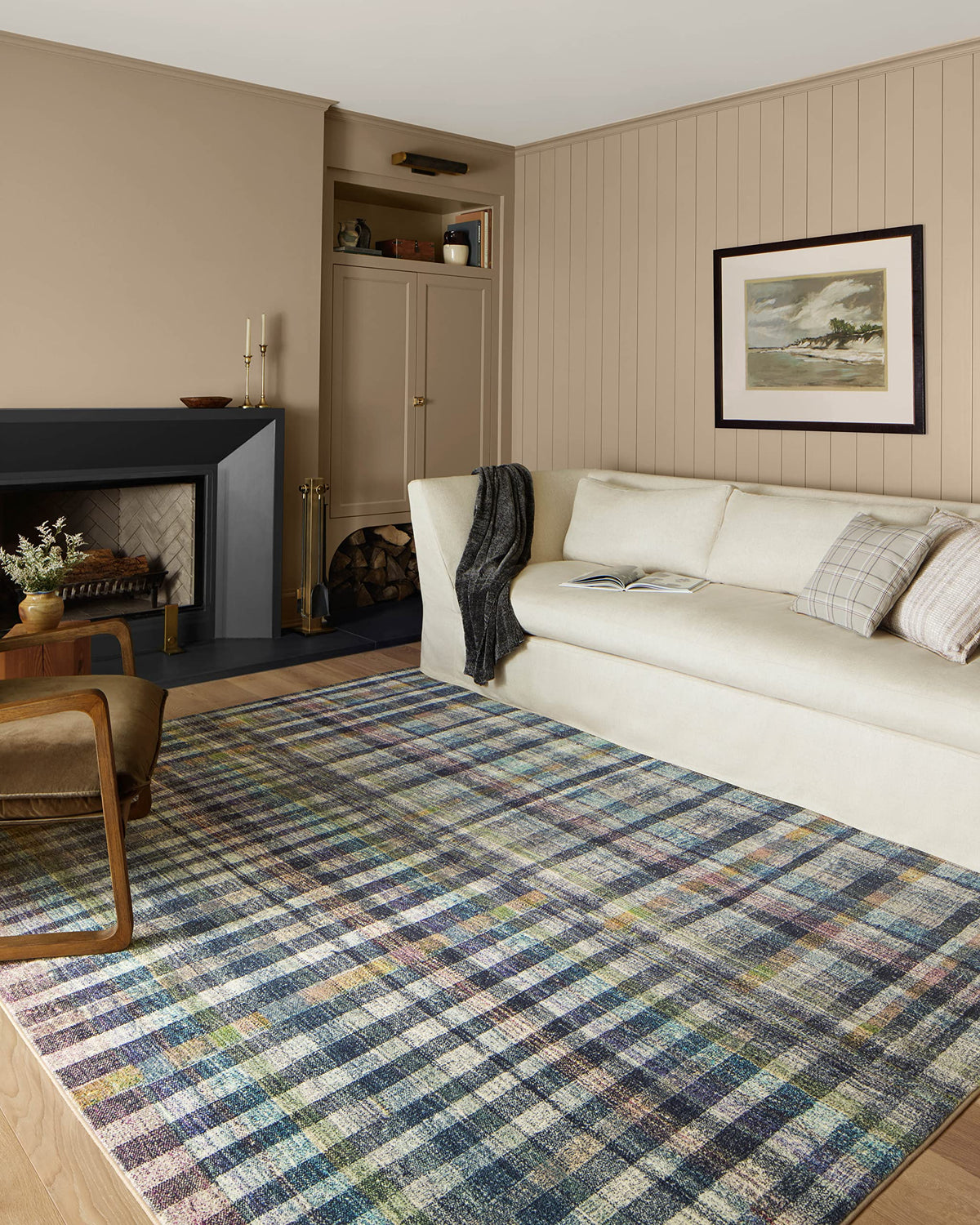 Loloi Chris Loves Julia x Humphrey Collection, Plum & Multi 5'-0'' x 7'-0'' Area Rug - Plaid Accent Rugs for Living Room, Bedroo