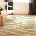 SAFAVIEH Adirondack Collection Area Rug - 5 Square, Sage & Cream, Modern Wave Distressed Design, Non-Shedding & Easy Care, Idea