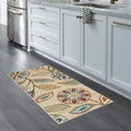 Maples Rugs Reggie Floral Runner Rug Non Skid Washable Hallway Entry Carpet [Made in USA], Beige, 18 x 4