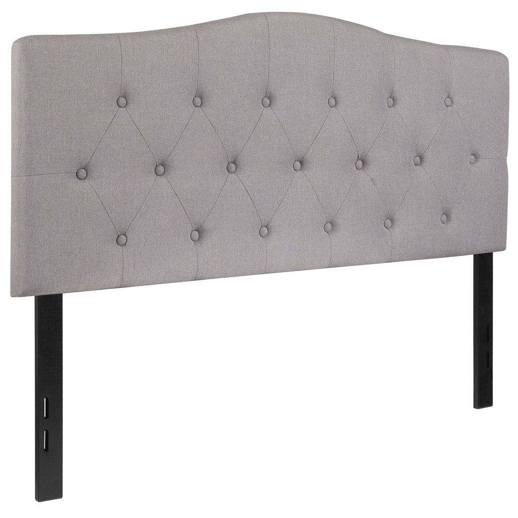 Flash Furniture Cambridge Tufted Upholstered Full Size Headboard In Light Gray Fabric