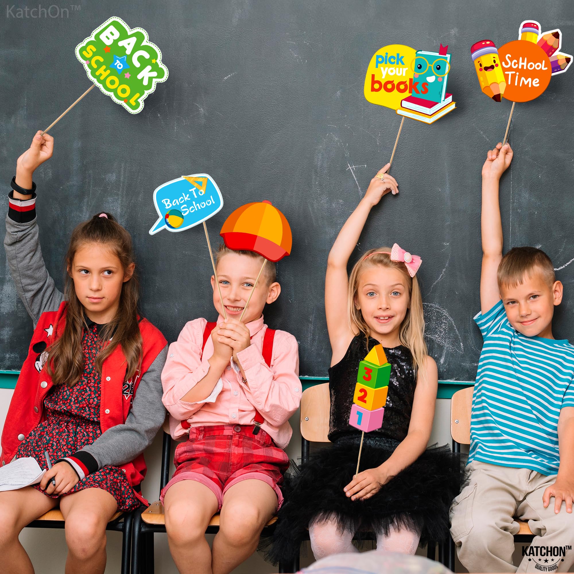 Katchon, Back To School Photo Booth Props - Pack Of 28 | Back To School Photo Props For Back To School Decorations For Classroom