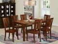 East West Furniture Dudley 7 Piece Set Consist of a Rectangle Kitchen Table and 6 Dining Room Chairs, 36x60 Inch, DUDL7-MAH-W