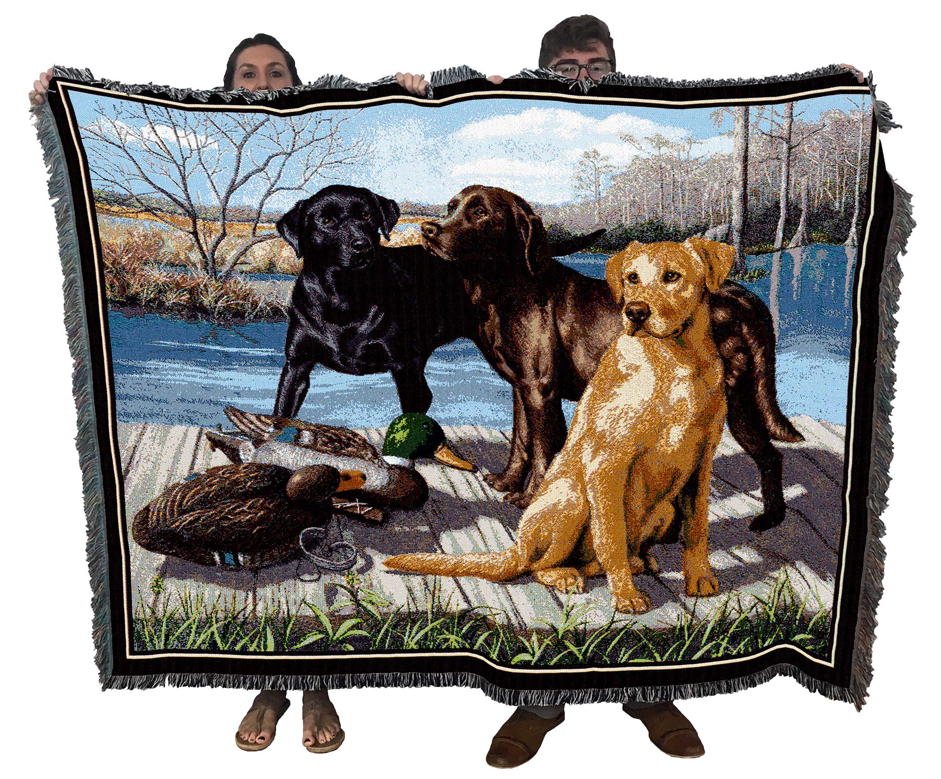Pure Country Weavers The Board Meeting Labrador Retriever Lab Blanket By Bob Christie - Gift For Dog Lovers - Tapestry Throw Wov