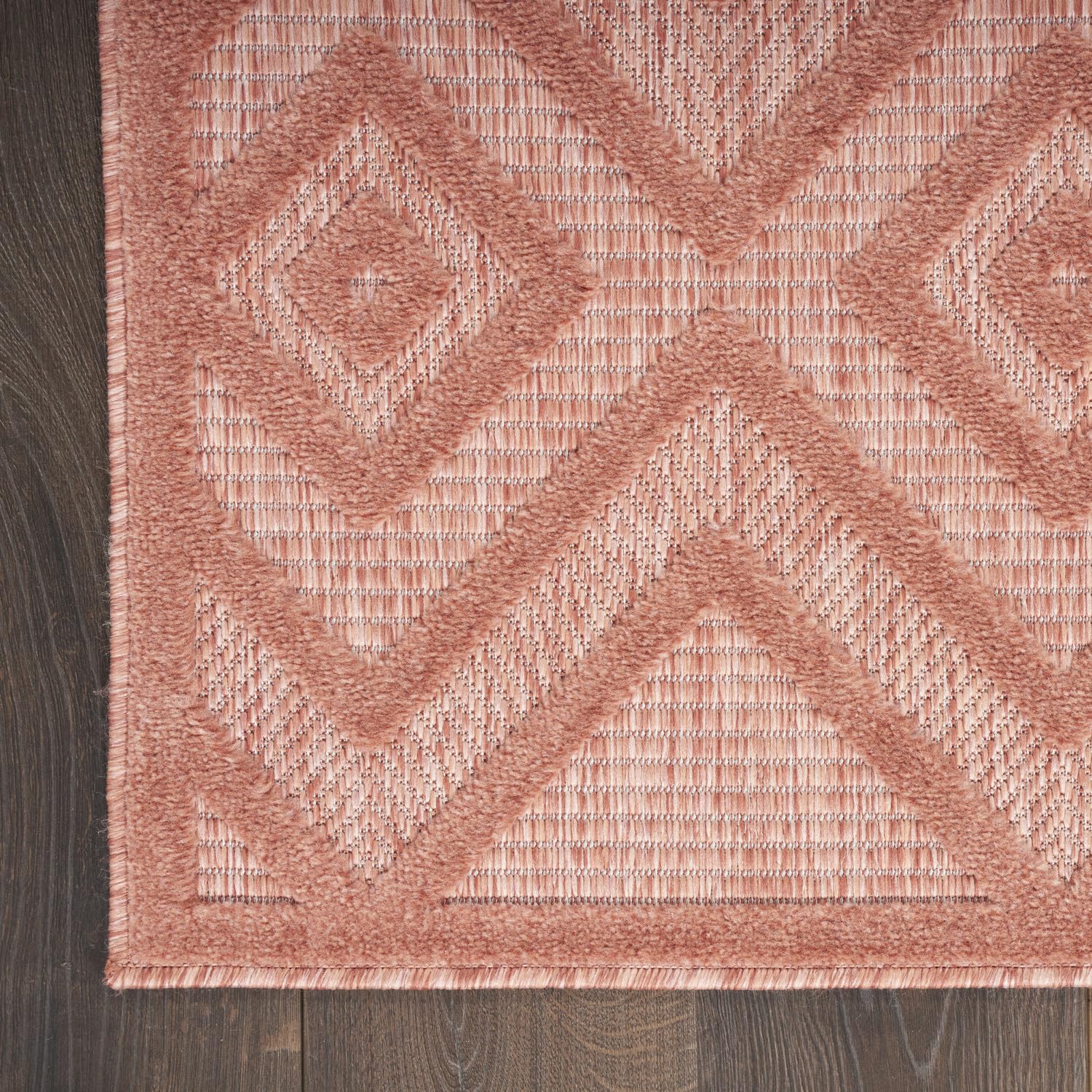 Nourison Versatile Indoor/Outdoor Coral/Orange 7' X 10' Area Rug, Easy Cleaning, Non Shedding, Bed Room, Living Room, Dining Room, Deck, Backyard, Patio, High Traffic Area (7X10)