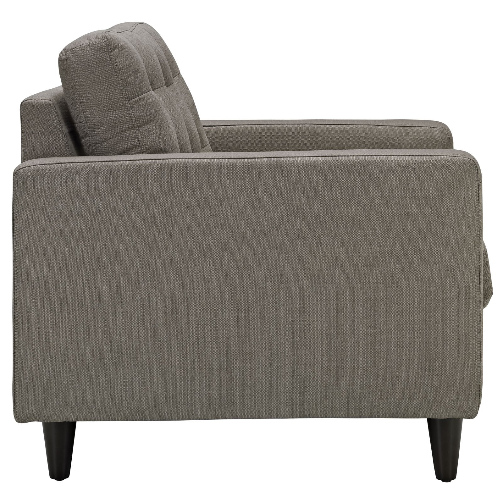 Modway Empress Mid-Century Modern Upholstered Fabric Two Armchair Set In Granite