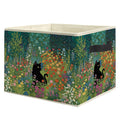ROXMART Wildflower Black Cat Storage Bin Box, Cat Lover Mom Lady Grandma Gifts Collapsible Storage Basket Organizer for Bedroom 