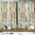Ambesonne Southwestern Window Curtains Pack Of 2, Pastel Ethnic Stripes And Nature Flora And Botany Motives Print, Lightweight S