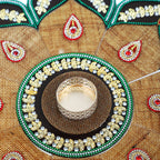 Itiha Jute Finish Acrylic Rangoli Indian Decor For Wall, Floor & Table Decoration For Christmas And Diwali - 17 Piece Handmade(1