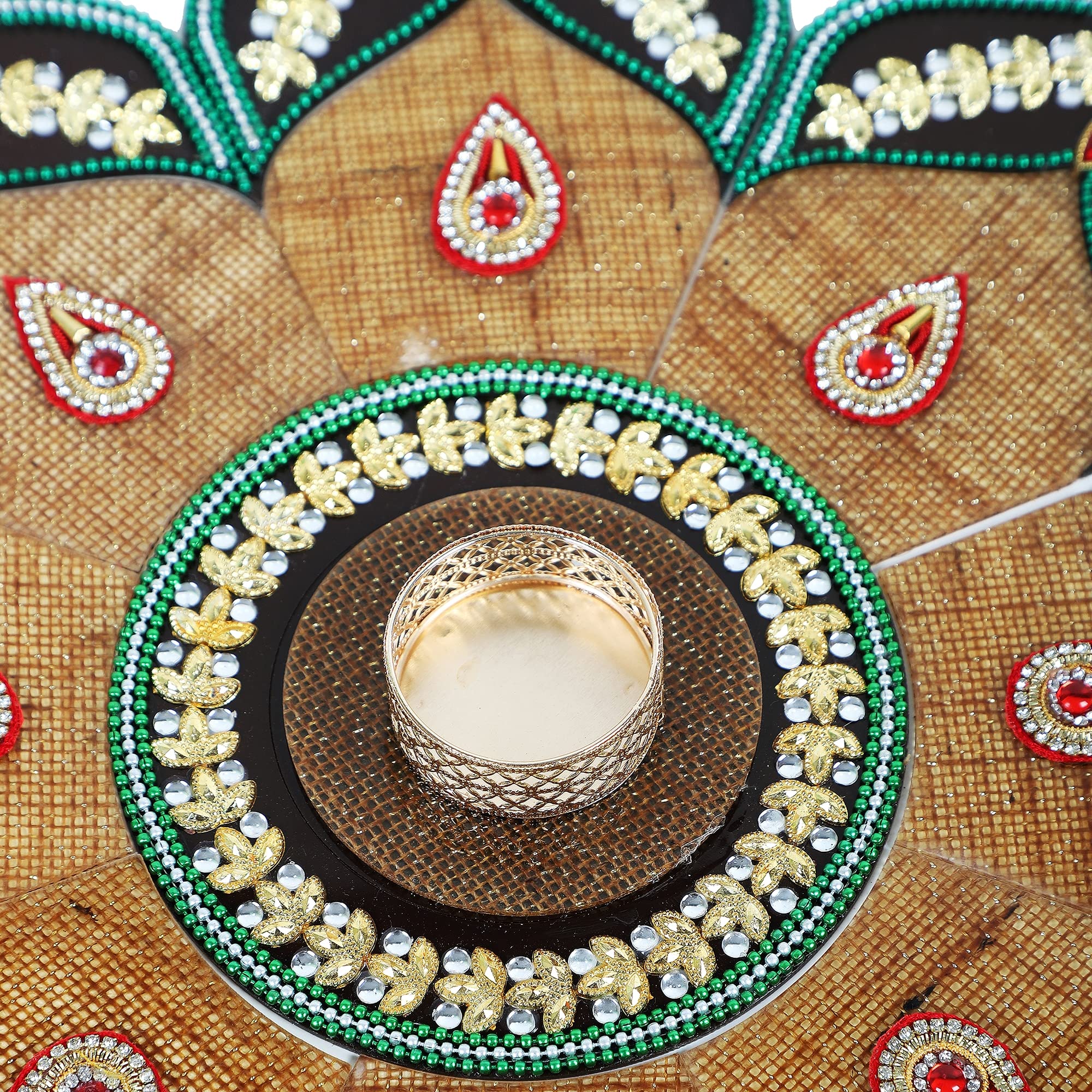 Itiha Jute Finish Acrylic Rangoli Indian Decor For Wall, Floor & Table Decoration For Christmas And Diwali - 17 Piece Handmade(1