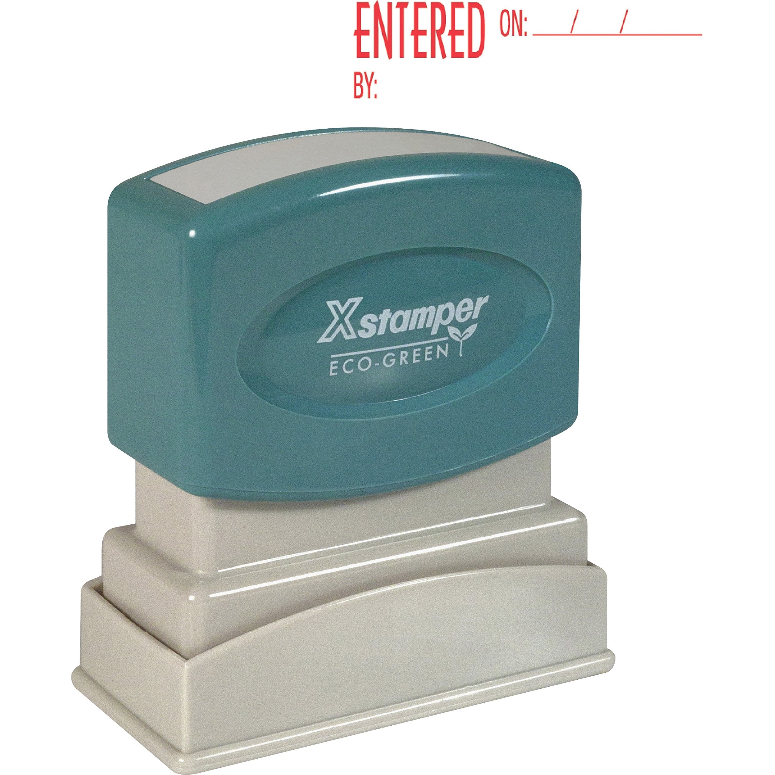 Xstamper 1822 Title Stamp,Entered, W/Blank Window, 1/2-Inch X 1-5/8-Inch, Red