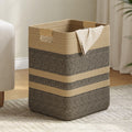 Nunsino 90L Laundry Basket, Cotton Rope Laundry Hamper with Leather Handles