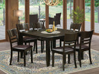 East West Furniture PFLY7-CAP-LC 7 Piece Kitchen Table & Chairs Set Consist of a Square Dining Table with Butterfly Leaf and 6 Faux Leather Dining Room Chairs, 54x54 Inch, Cappuccino