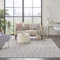 Nourison Grafix Moroccan Grey 7'10' X 9'10' Area Rug, Easy Cleaning, Non Shedding, Bed Room, Living Room, Dining Room, Kitchen