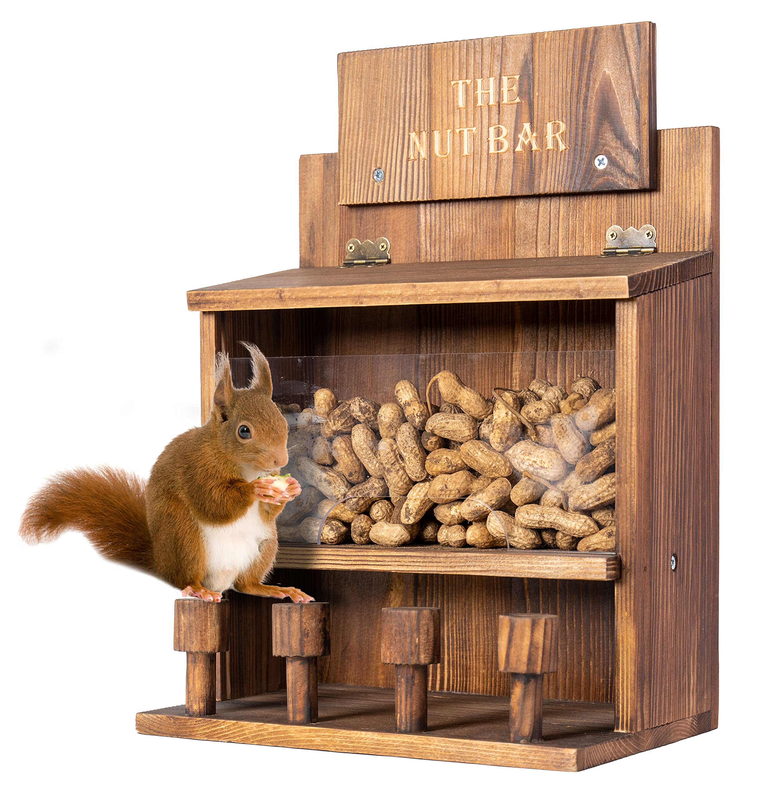 Coleba Squirrel Feeder Table The Nut Bar, Wooden Squirrel Picnic Table Feeder, Durable Squirrel Feeder Corn Cob, With Solid Stru