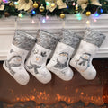 BSTAOFY Christmas Stockings Set of 4 Soft Non-Woven Patterned Santa Claus Animals Socks for Assorted Xmas Tree Hanging Decor Par