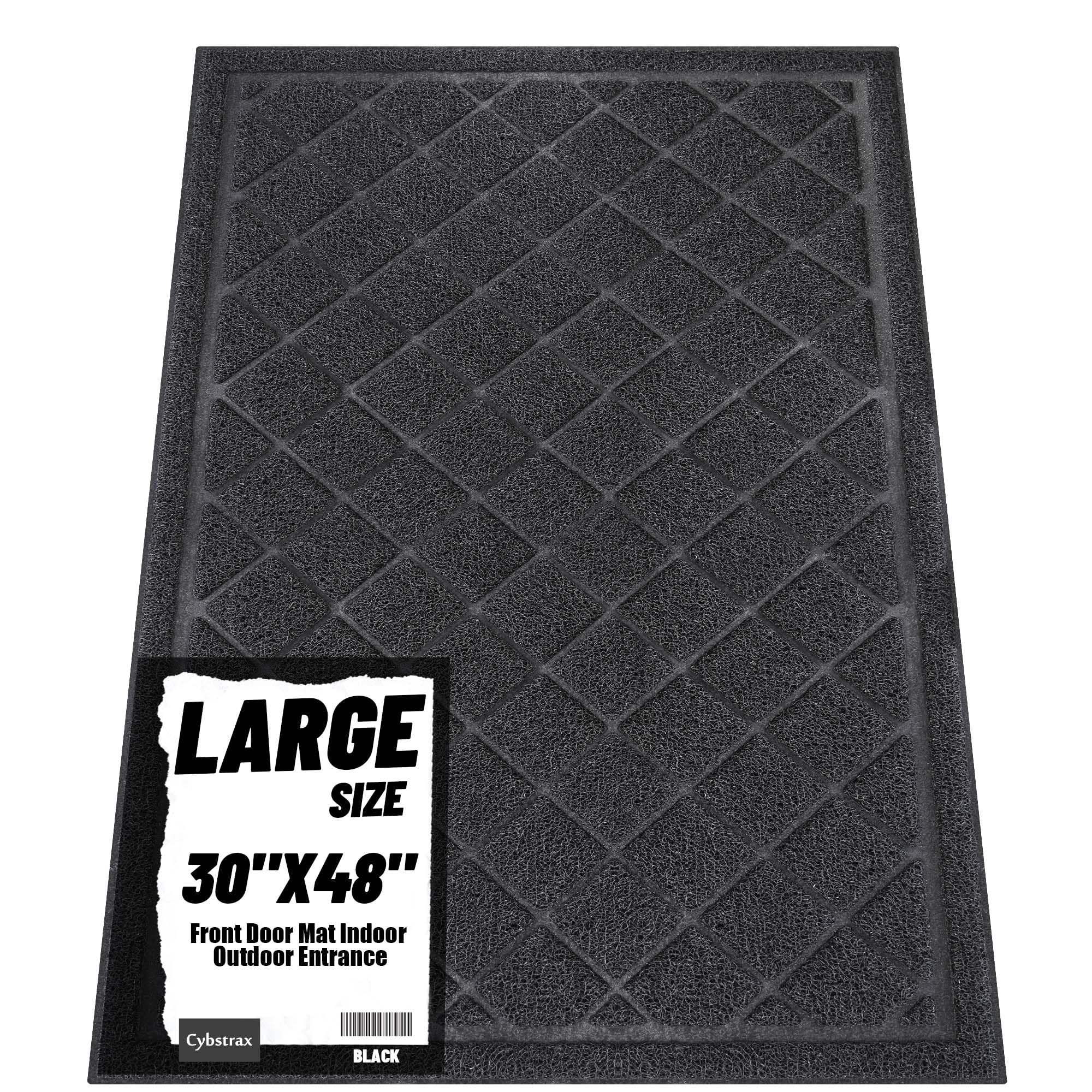 Front Door Mat Indoor Outdoor Entrance, 30 x 48 All-Season Heavy Duty Waterproof Doormat, Non-Slip Absorbent Entryway Mat, Easy 
