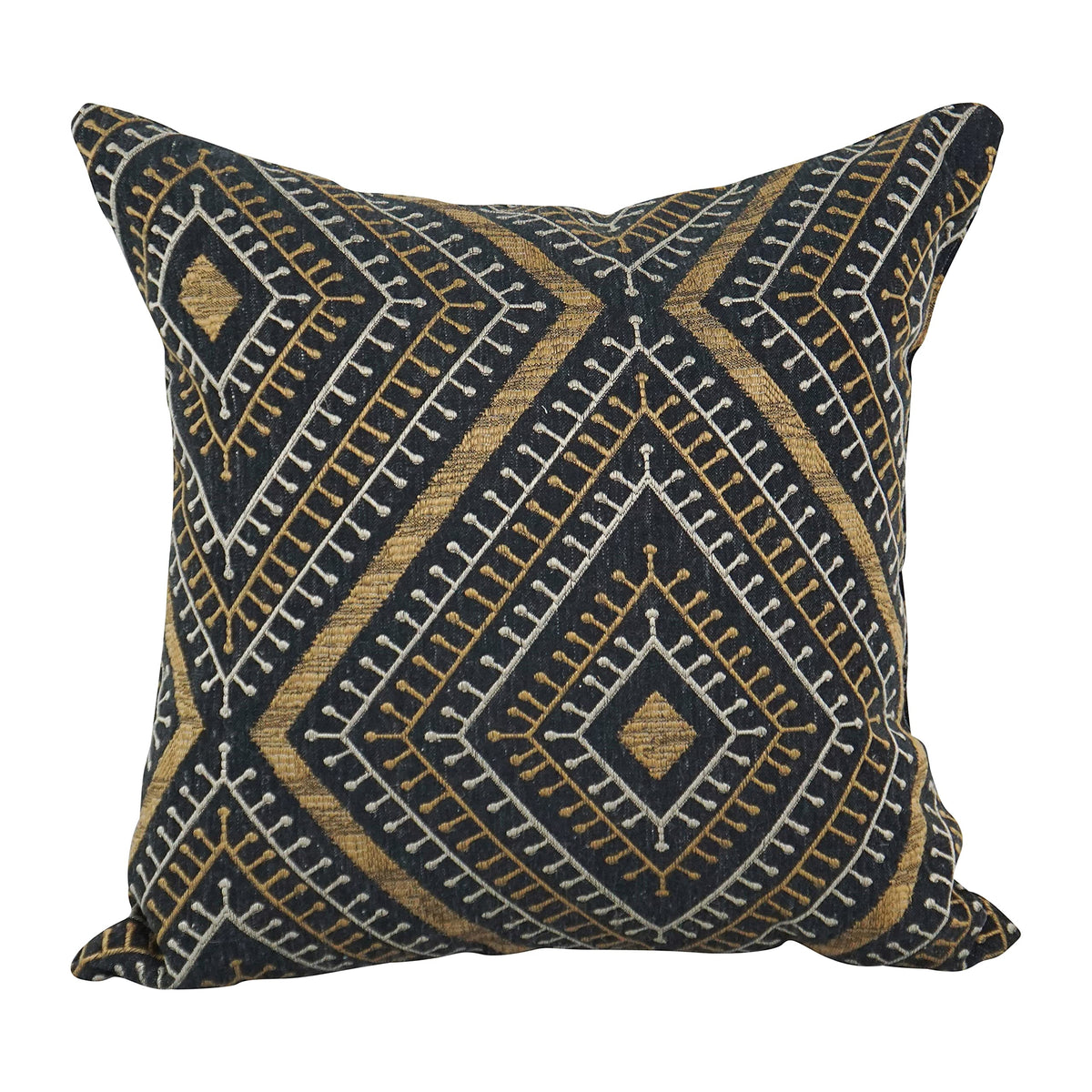 Blazing Needles Square Jacquard Throw Pillow, 17&quot;, Tupelo Earth