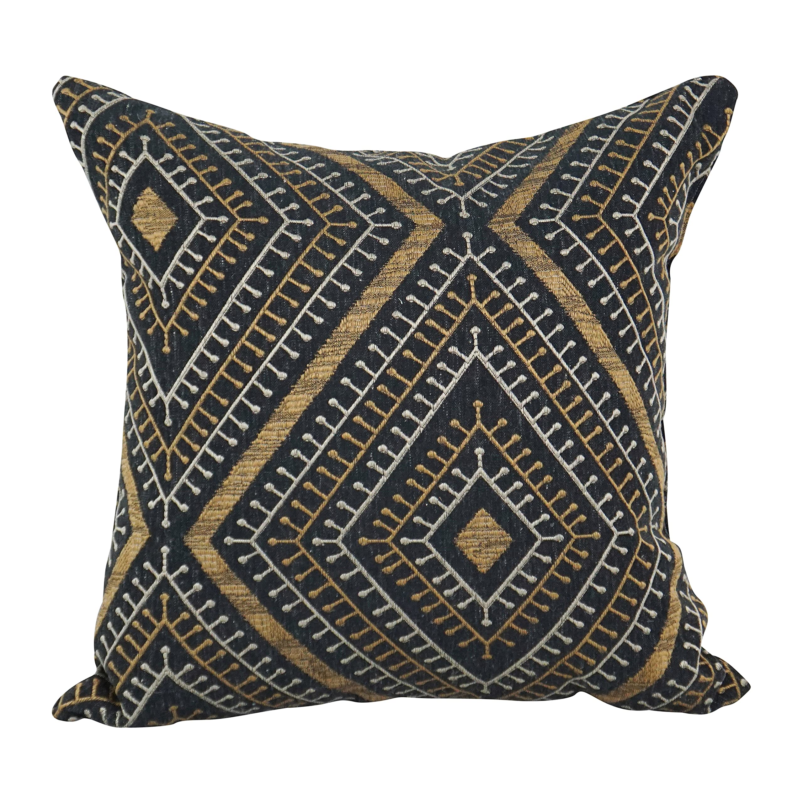 Blazing Needles Square Jacquard Throw Pillows, 17", Tupelo Earth 2 Count