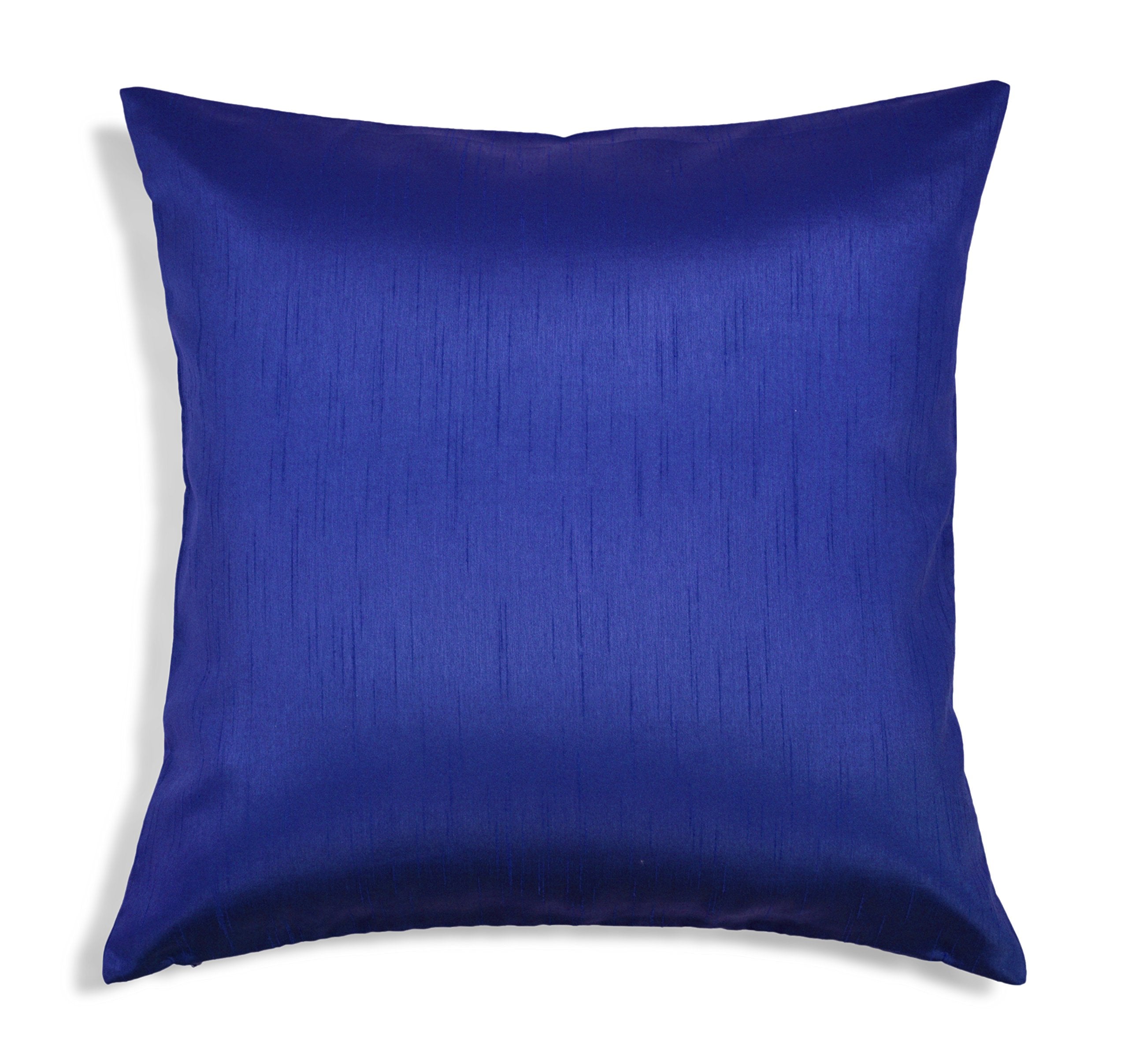 Aiking Home Solid Faux Silk Euro Sham/Pillow Cover, Zipper Closure, 24 By 24 Inches, Royal