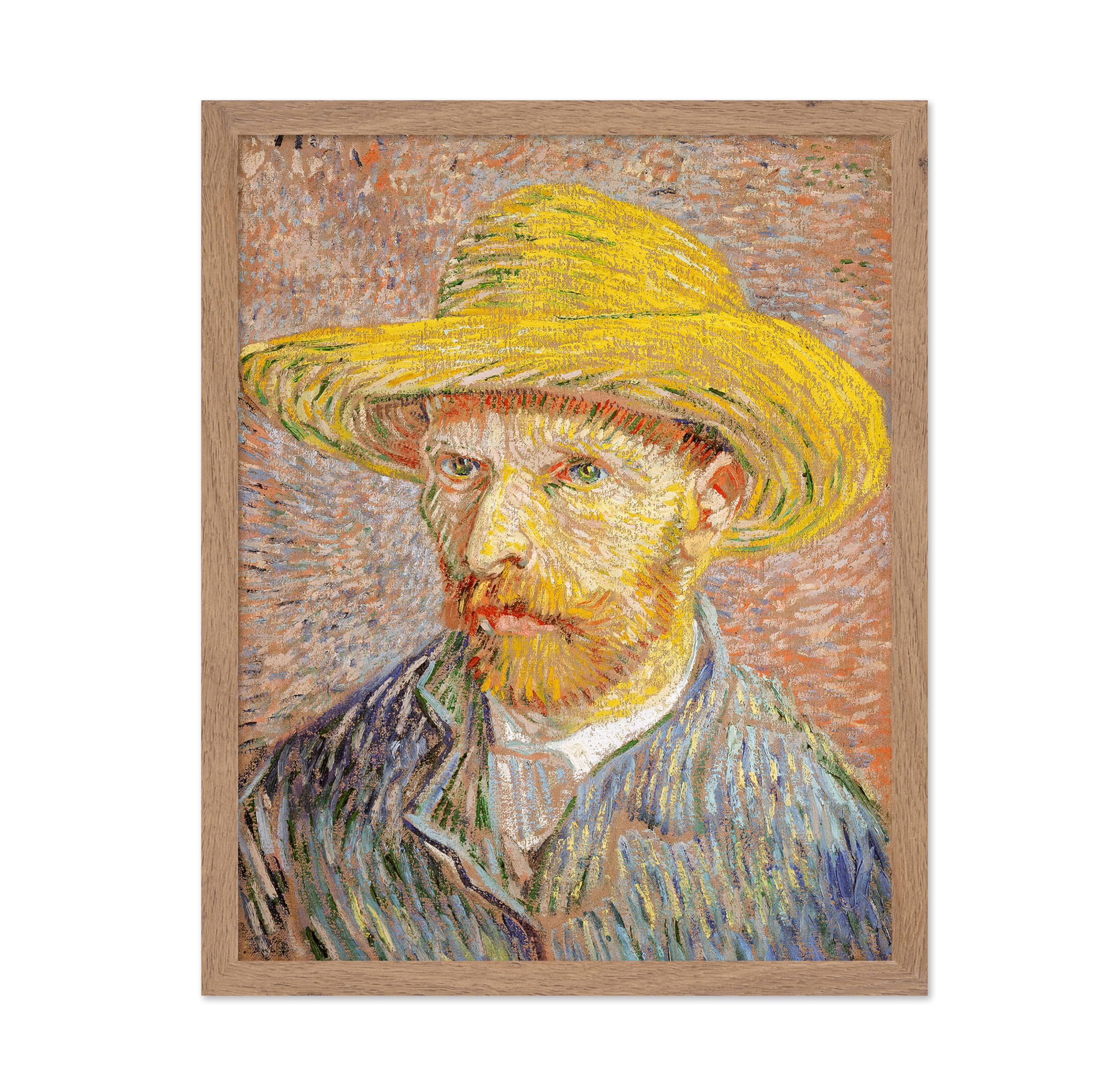 Poster Master Classic Van Gogh Poster - Vintage Impressionism Print - Gift for Artist, Painter - Self Portrait, Straw Hat, Drawi