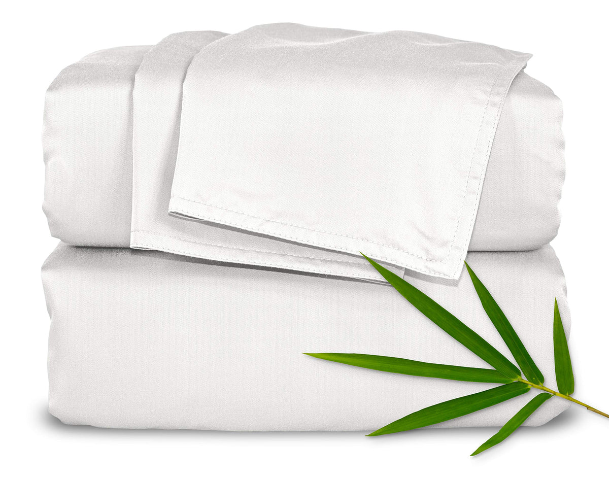 Pure Bamboo California King Bed Sheet Set, Genuine 100% Organic Viscose Derived From Bamboo, Soft & Cooling, Double Stitching, L