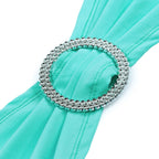 Mds Pack Of 25 Spandex Chair Sashes Bow Sash Elastic Chair Bands Ties With Buckle For Wedding And Events Decoration Spandex Slider Sashes Bow - Aqua Blue