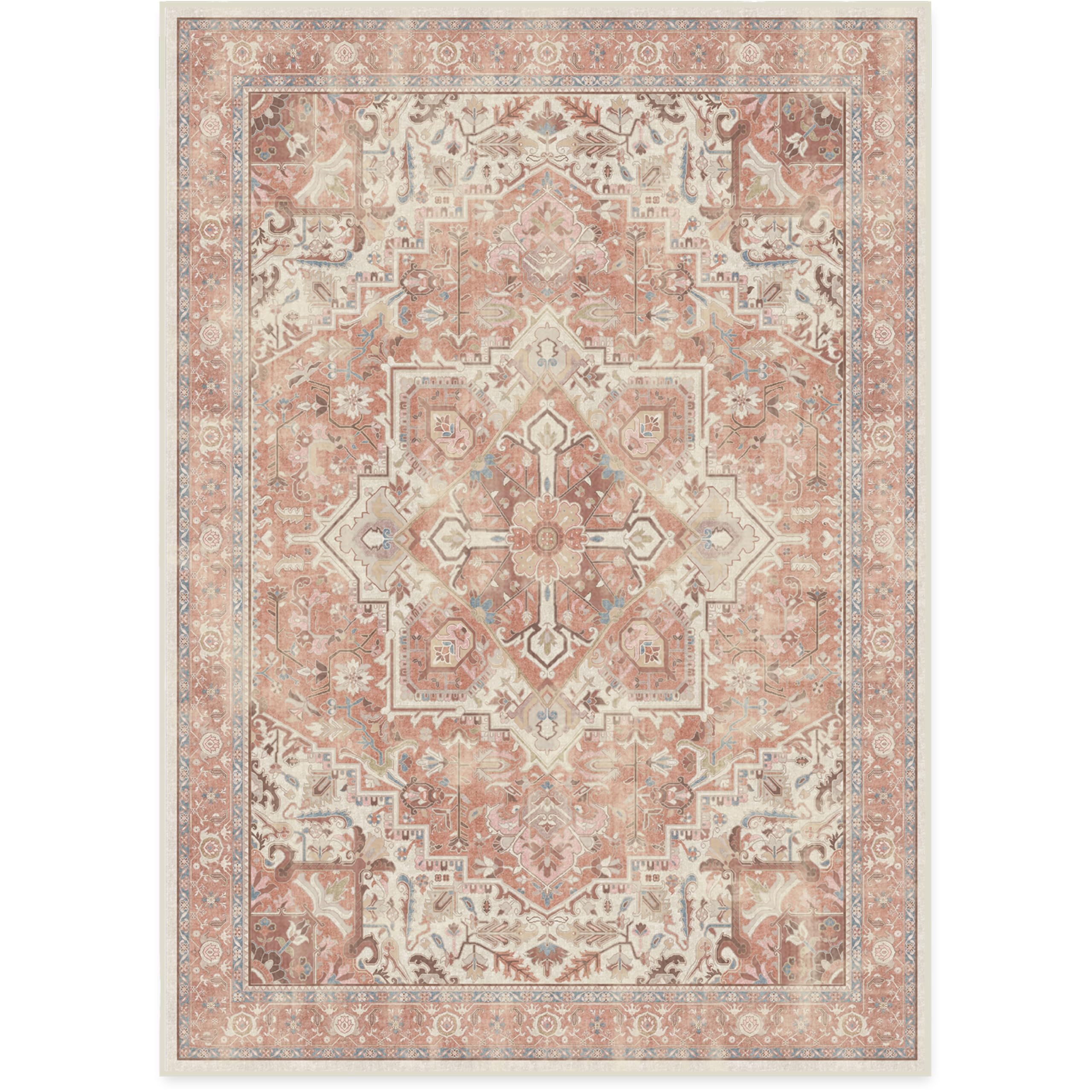 RUGGABLE Kamran Washable Rug - Perfect Washable Area Rug for Kids Room, Nursery - Stain & Water Resistant, Non-Slip, Pet & Child