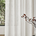 Mysky Home Curtains 63 Inch Length 2 Panels, Boho Curtains Sheer Light Soften For Bedroom Kitchen Farmhouse Style Country Rustic Drapes Window Treatment Set, 50' X 63', Natural