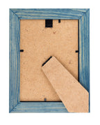 Rustic Wooden Picture Frames 8X10 - Navy Blue - Set Of 2-100% Natural Eco Solid Wood And High Definition Real Glass For Wall Mou