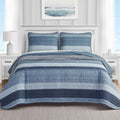 Nautica- Queen Quilt Set, Cotton Reversible Bedding Set, All Season Designer Home D  Cor (Ridgeport Blue, Queen)