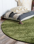 Unique Loom Del Mar Collection Area Rug - Lucille (4' 1'' Round, Green/ Hunter Green)
