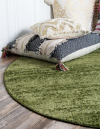 Unique Loom Del Mar Collection Area Rug - Lucille (4' 1'' Round, Green/ Hunter Green)
