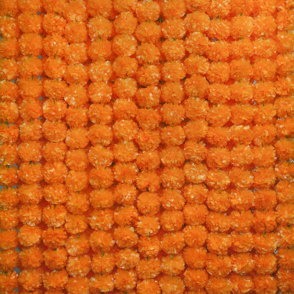 5Pcs Marigold Garland for Decoration, 5 Feet Artificial Marigold Flowers Diwali Decorations for Home, Orange Artificial Marigold