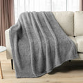 Pavilia Sherpa Throw Blanket For Couch Sofa, Grey Fluffy Warm Plush Blanket For Twin Bed, Cozy Super Soft Lightweight Throw, Fuz
