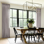 Twopages Double Layer Lined Pinch Pleated Curtain Rock Grey Linen Blend Light Filtering Room Darkening Curtain For Kitchen, Wind