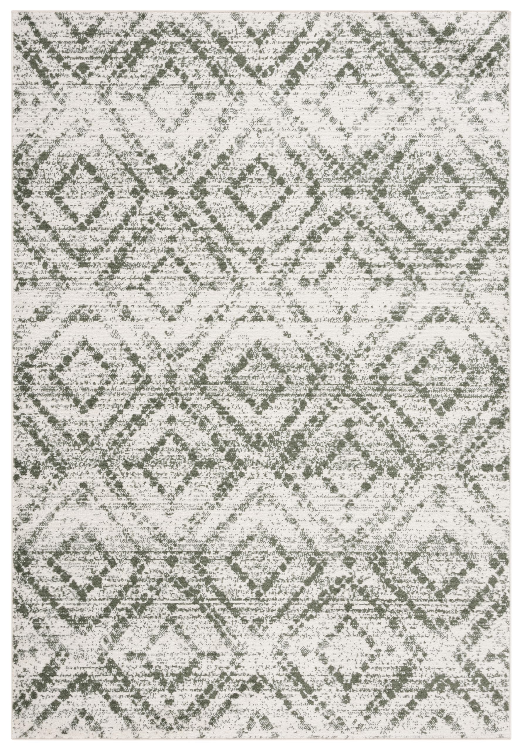 SAFAVIEH Adirondack Collection Area Rug - 3 x 5, Ivory & Dark Green, Geometric Design, Non-Shedding & Easy Care, Ideal for Hig